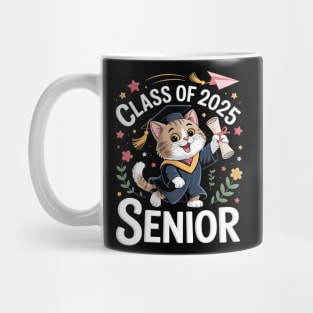 Womens British Longhair Cat Graduation Class Of 2025 School Senior Mug